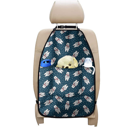 Christmas Polar Bear Pattern Print Car Seat Organizers