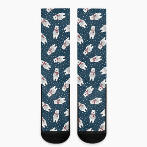 Christmas Polar Bear Pattern Print Crew Socks