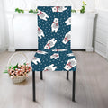 Christmas Polar Bear Pattern Print Dining Chair Slipcover
