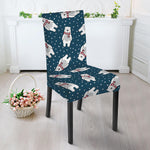 Christmas Polar Bear Pattern Print Dining Chair Slipcover