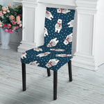 Christmas Polar Bear Pattern Print Dining Chair Slipcover