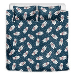 Christmas Polar Bear Pattern Print Duvet Cover Bedding Set