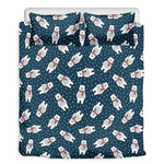 Christmas Polar Bear Pattern Print Duvet Cover Bedding Set