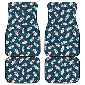 Christmas Polar Bear Pattern Print Front and Back Car Floor Mats