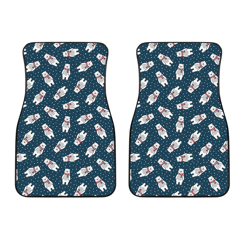 Christmas Polar Bear Pattern Print Front Car Floor Mats