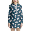 Christmas Polar Bear Pattern Print Hoodie Dress