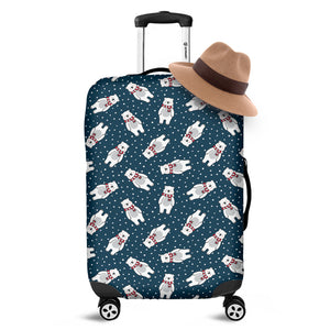 Christmas Polar Bear Pattern Print Luggage Cover