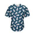 Christmas Polar Bear Pattern Print Men's Baseball Jersey