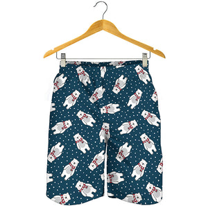 Christmas Polar Bear Pattern Print Men's Shorts