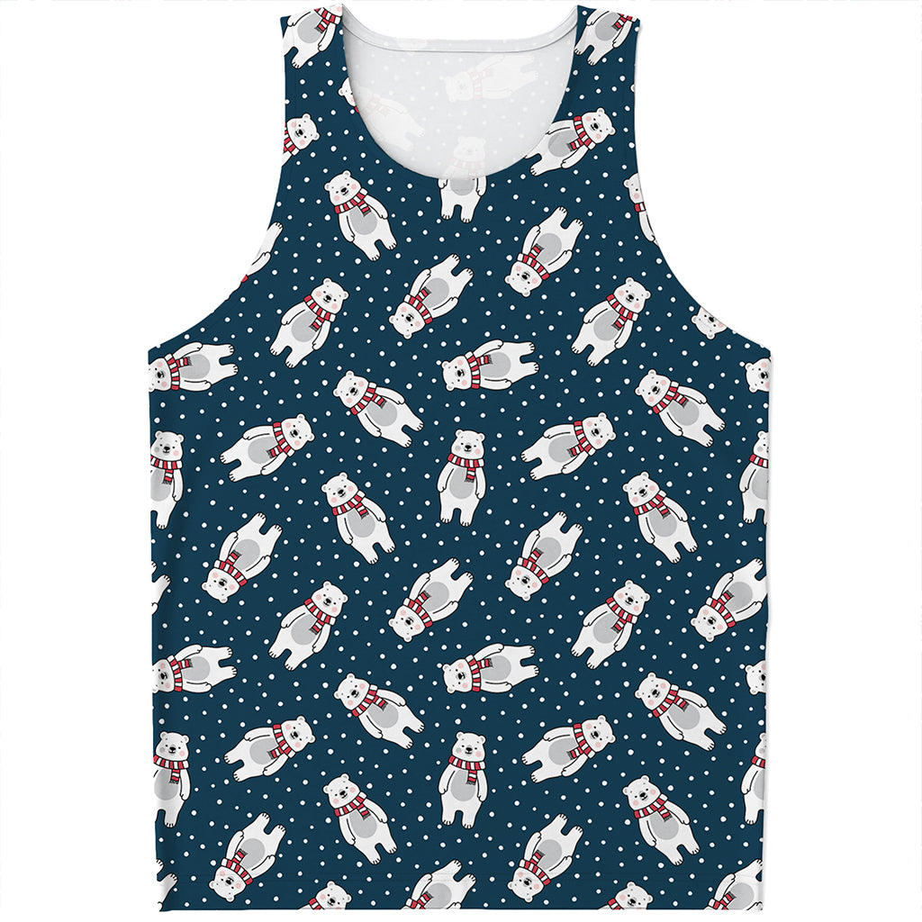 Christmas Polar Bear Pattern Print Men's Tank Top