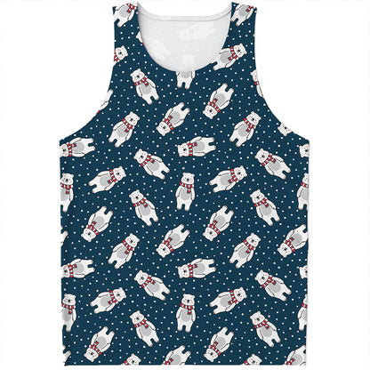 Christmas Polar Bear Pattern Print Men's Tank Top