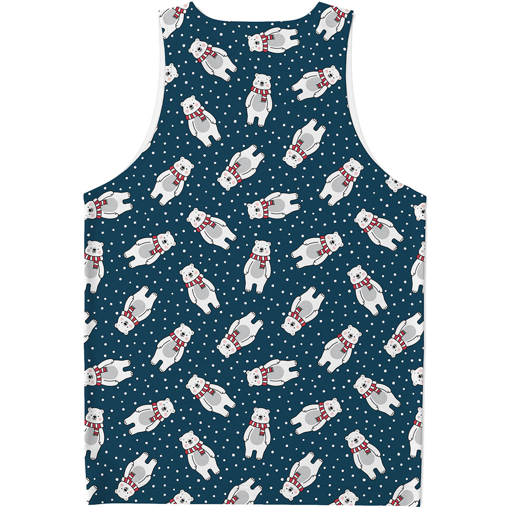 Christmas Polar Bear Pattern Print Men's Tank Top