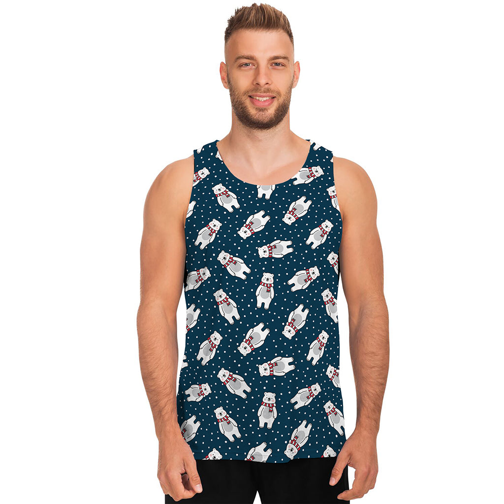 Christmas Polar Bear Pattern Print Men's Tank Top