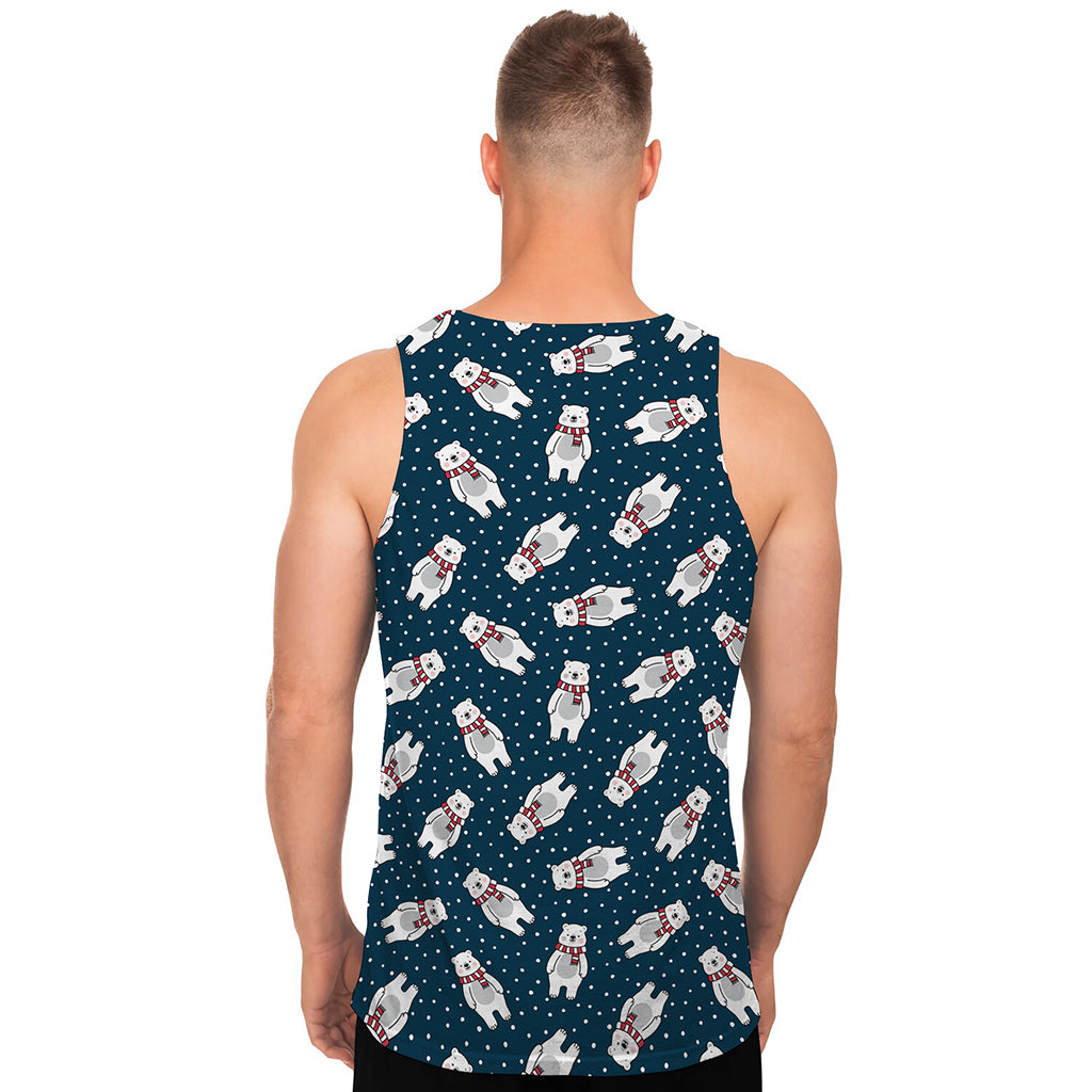 Christmas Polar Bear Pattern Print Men's Tank Top