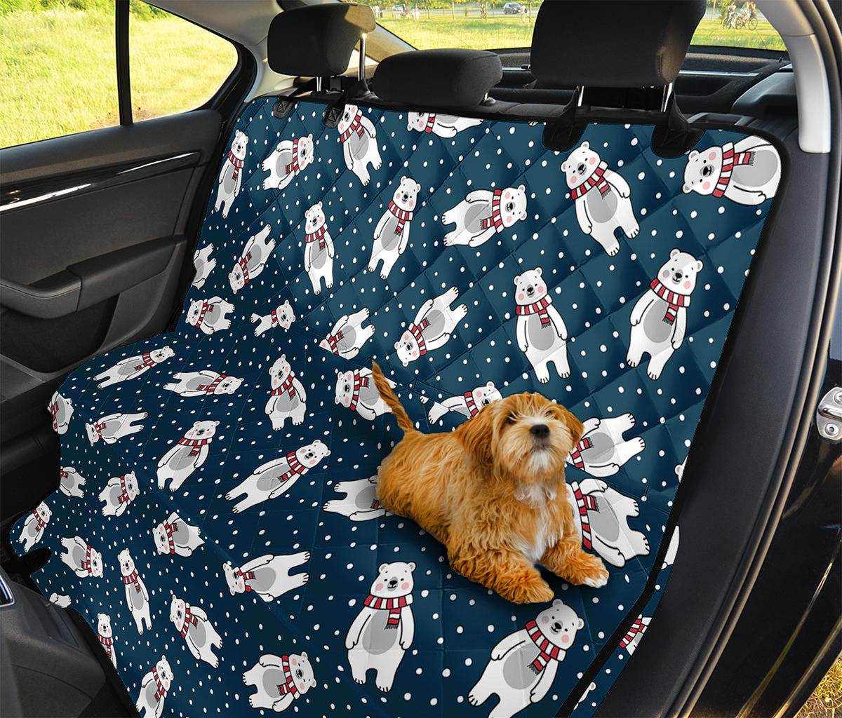 Christmas Polar Bear Pattern Print Pet Car Back Seat Cover