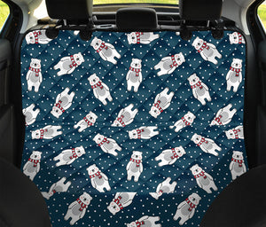 Christmas Polar Bear Pattern Print Pet Car Back Seat Cover