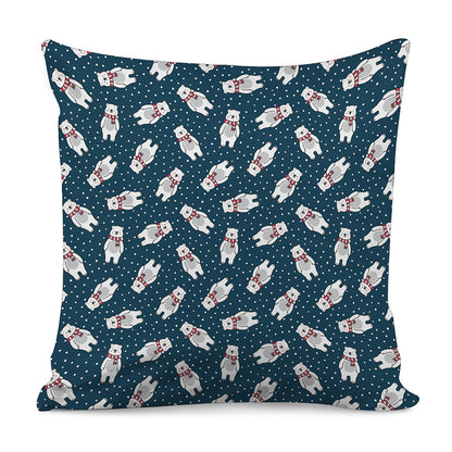 Christmas Polar Bear Pattern Print Pillow Cover
