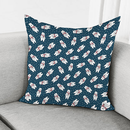 Christmas Polar Bear Pattern Print Pillow Cover