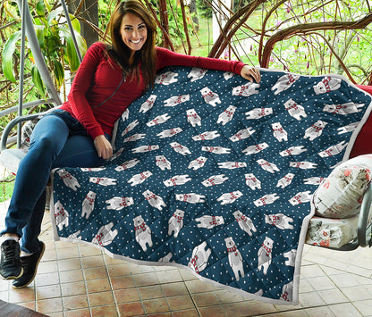 Christmas Polar Bear Pattern Print Quilt