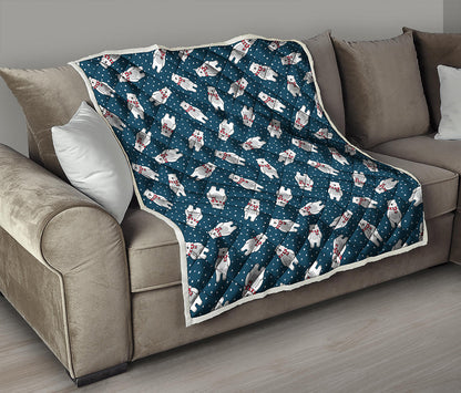 Christmas Polar Bear Pattern Print Quilt