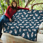 Christmas Polar Bear Pattern Print Quilt