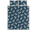 Christmas Polar Bear Pattern Print Quilt Bed Set