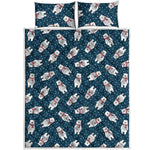 Christmas Polar Bear Pattern Print Quilt Bed Set