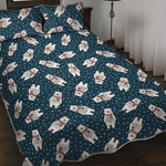 Christmas Polar Bear Pattern Print Quilt Bed Set