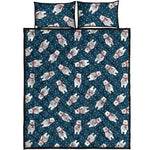 Christmas Polar Bear Pattern Print Quilt Bed Set
