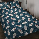 Christmas Polar Bear Pattern Print Quilt Bed Set