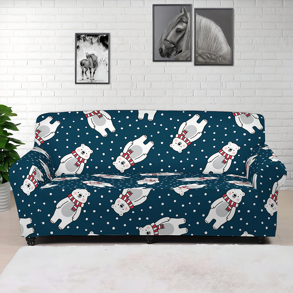Christmas Polar Bear Pattern Print Sofa Cover