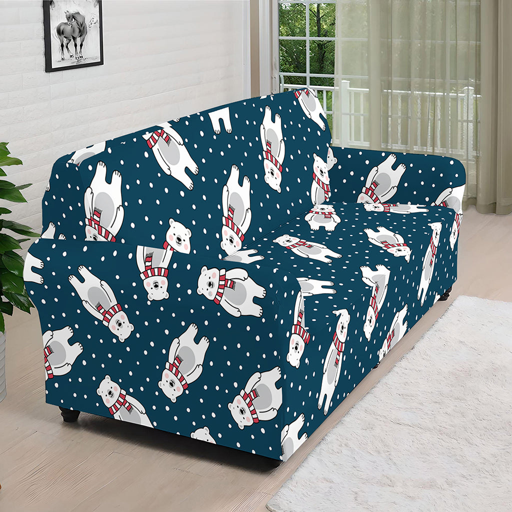 Christmas Polar Bear Pattern Print Sofa Cover