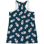 Christmas Polar Bear Pattern Print Women's Racerback Tank Top