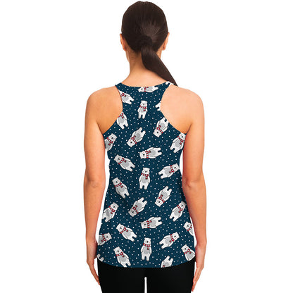 Christmas Polar Bear Pattern Print Women's Racerback Tank Top