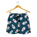 Christmas Polar Bear Pattern Print Women's Shorts
