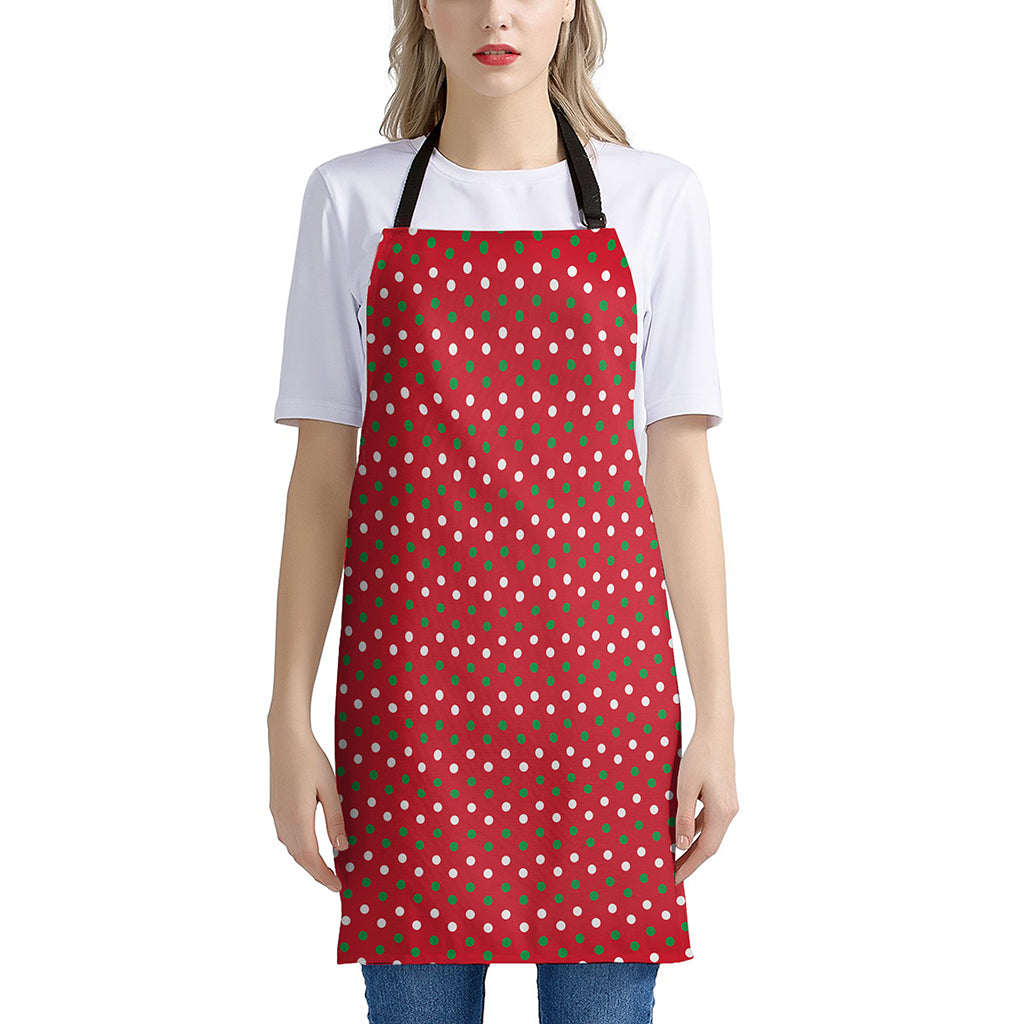 Christmas Polka Dot Pattern Print Apron