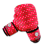 Christmas Polka Dot Pattern Print Boxing Gloves