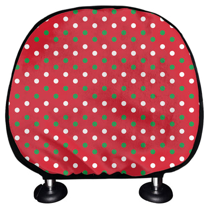 Christmas Polka Dot Pattern Print Car Headrest Covers