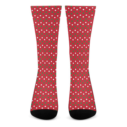 Christmas Polka Dot Pattern Print Crew Socks
