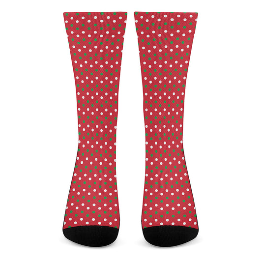 Christmas Polka Dot Pattern Print Crew Socks