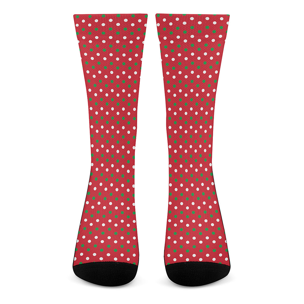 Christmas Polka Dot Pattern Print Crew Socks