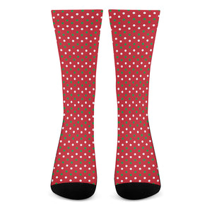 Christmas Polka Dot Pattern Print Crew Socks