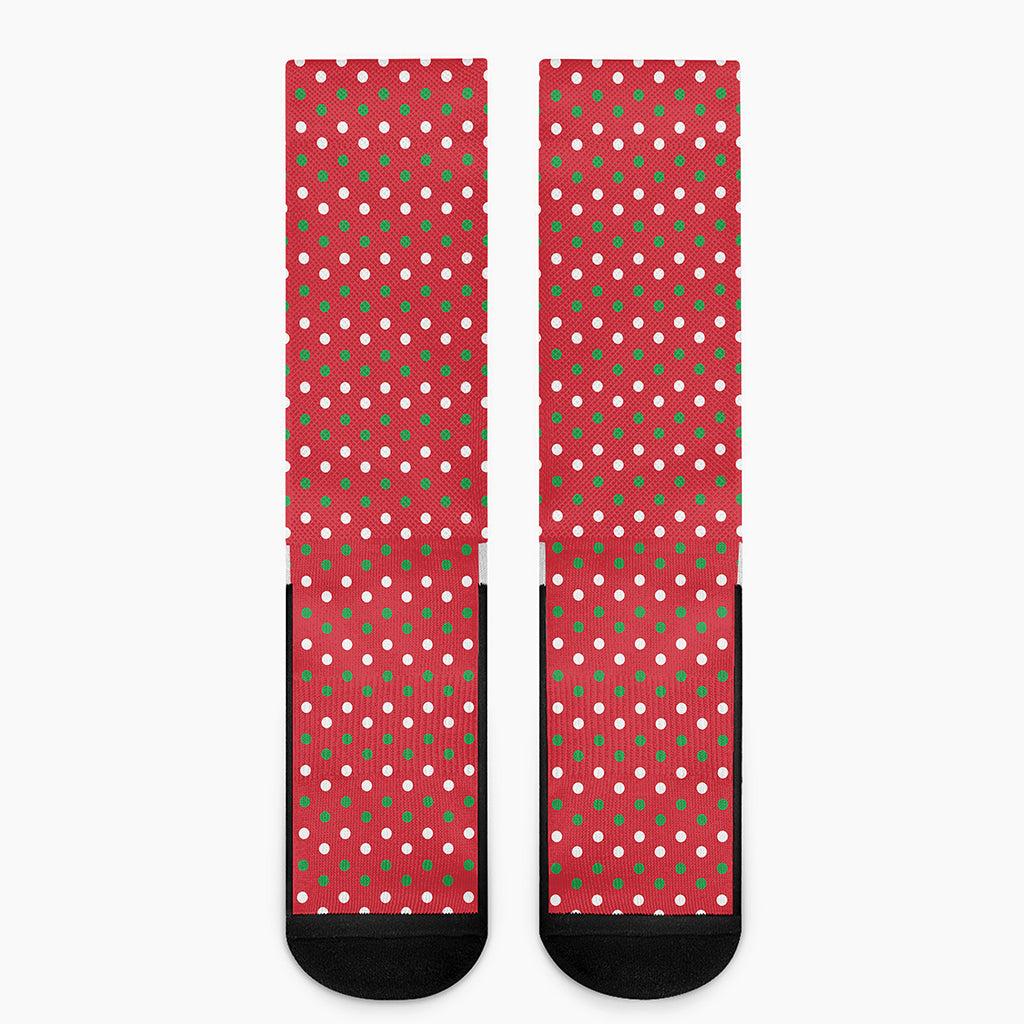 Christmas Polka Dot Pattern Print Crew Socks