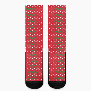 Christmas Polka Dot Pattern Print Crew Socks