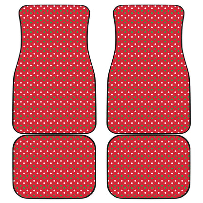 Christmas Polka Dot Pattern Print Front and Back Car Floor Mats