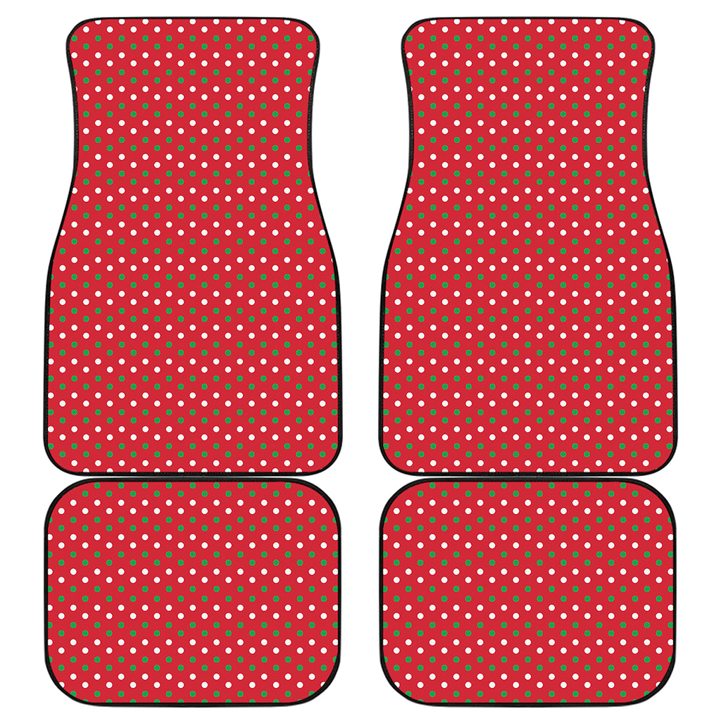 Christmas Polka Dot Pattern Print Front and Back Car Floor Mats