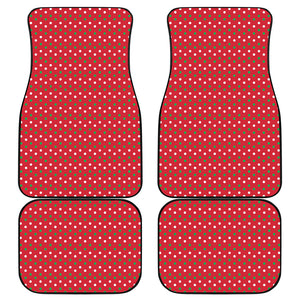 Christmas Polka Dot Pattern Print Front and Back Car Floor Mats