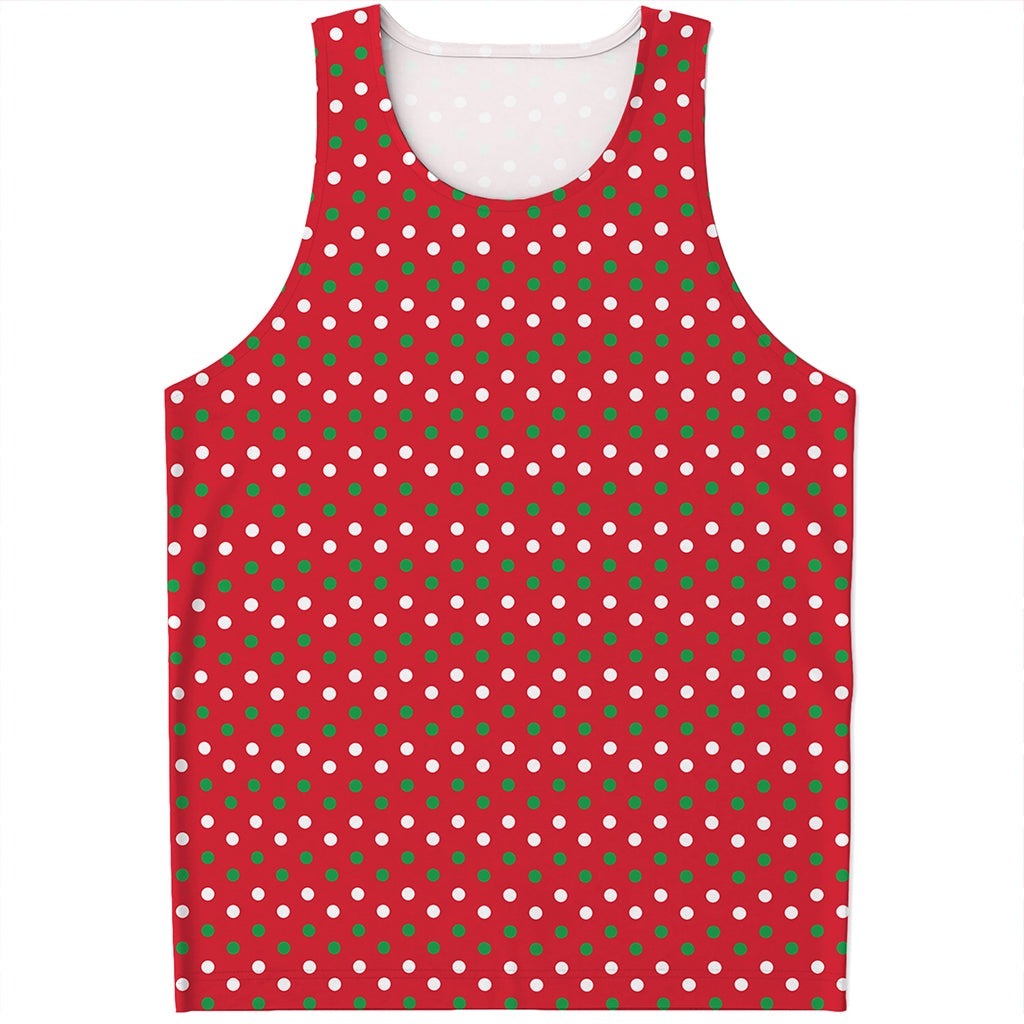 Christmas Polka Dot Pattern Print Men's Tank Top