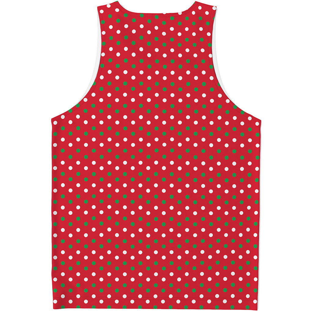 Christmas Polka Dot Pattern Print Men's Tank Top