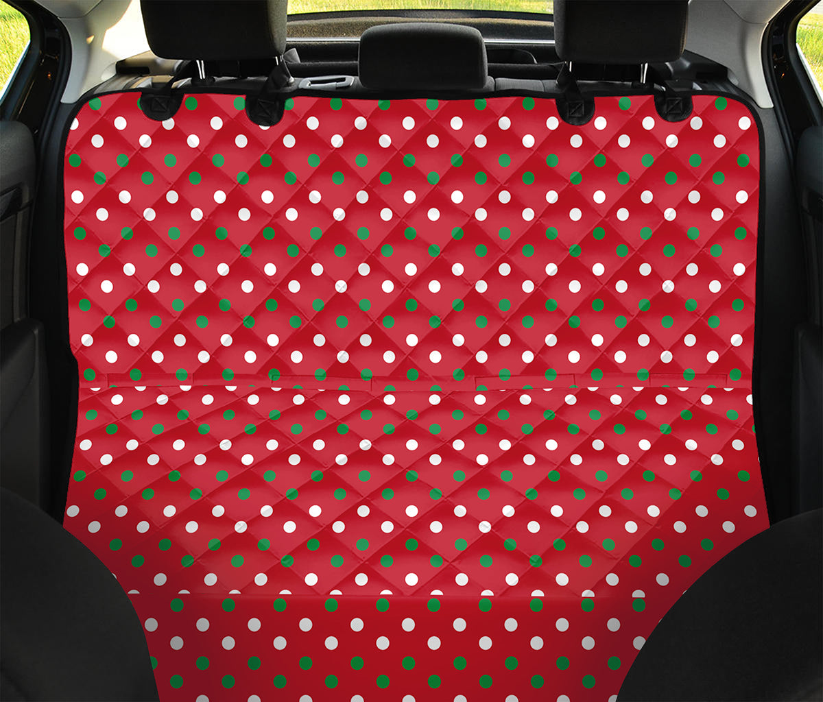 Christmas Polka Dot Pattern Print Pet Car Back Seat Cover